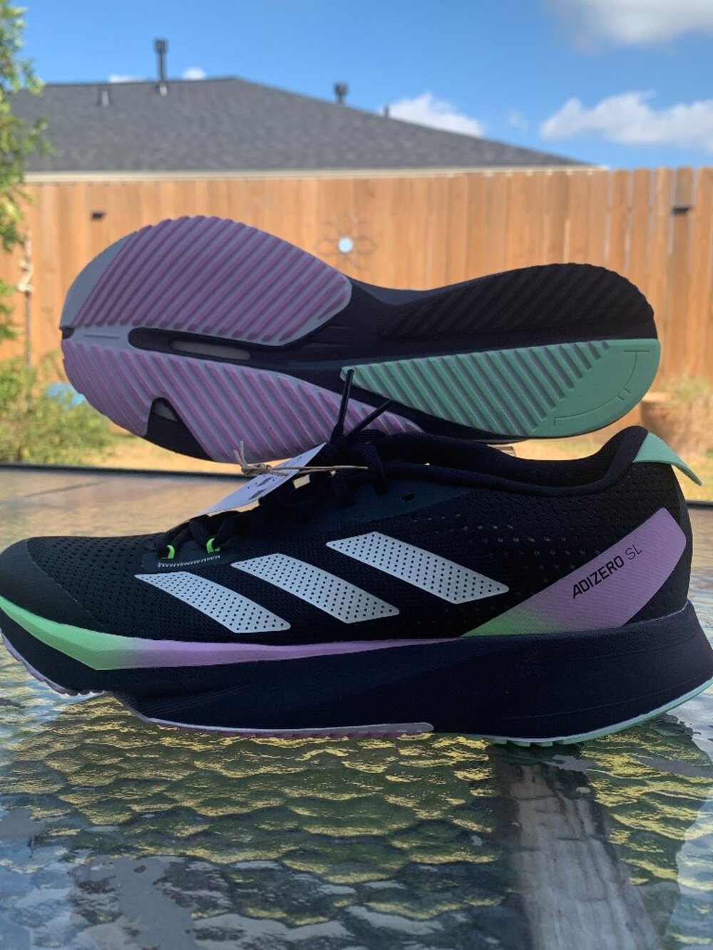 adidas Adizero SL W Running Shoes Womens Size 10 Black Purple Green NWT IG8197